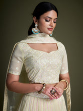 Light Lemon Heavy Georgette Embroidery with Sequins Work Lehenga